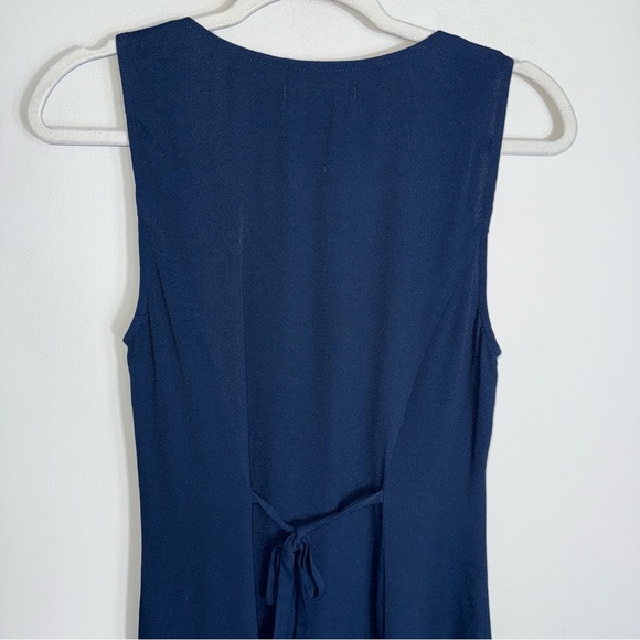 Reformation Rilynn Sleeveless Mini Dress-Button Front-Tie Back-Blue-Size 4 - Picture 8 of 9